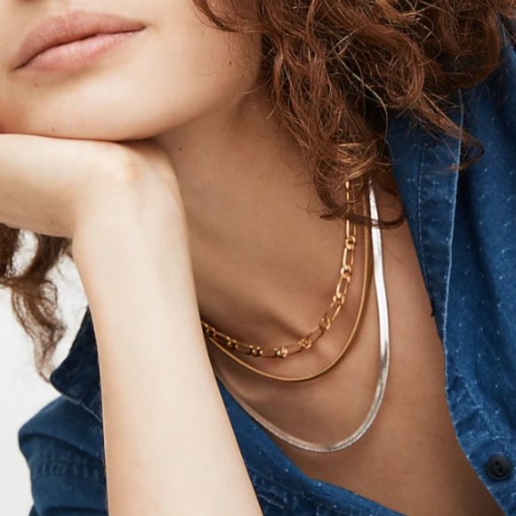 NWOT Madewell Herringbone Chain Necklace - Picture 1 of 5